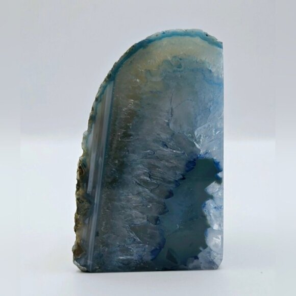 Blue Agate Silver Edge Microcrystalline Quartz - Picture 2 of 7